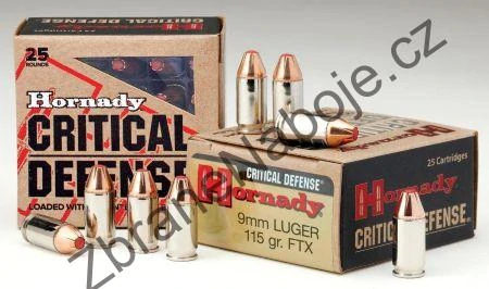 9mm Luger Hornady, Critical Defense, 115GR, FTX