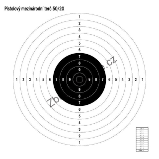 Terč pistolový mezinárodní 50/20