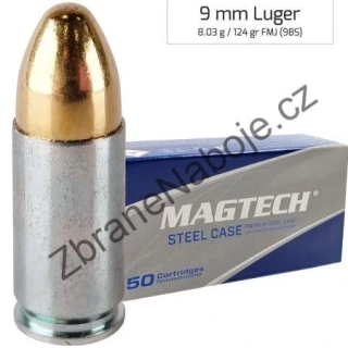 9 mm Luger Magtech FMJ Steel 8g/124gr - 9BS