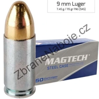 9 mm Luger Magtech FMJ Steel 7,45g/115gr - 9AS