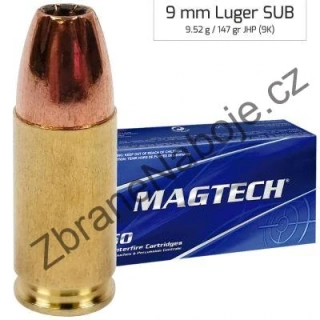 9 mm Luger Magtech JHP Subsonic 9,55g/147gr - 9K