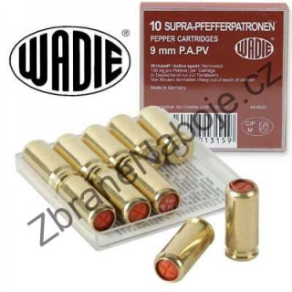 Plynový náboj Wadie 9 mm Pistole Supra Pepper